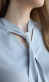 Блузка MARGARET в серо-голубом хлопке