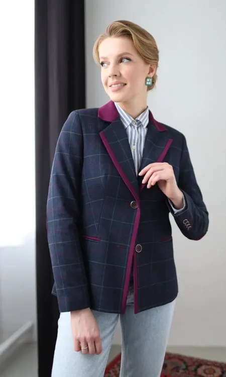 Пиджак женский Вечерний MANHATTAN с заплатками в английском стиле из итальянской шерсти
